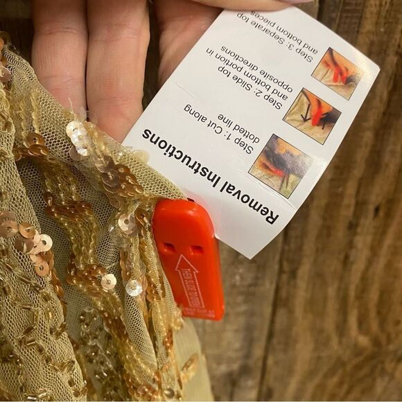 Mac Duggal 5572 dress beaded champagne midi long sleeve tulle cocktail gown 8 - Picture 7 of 9